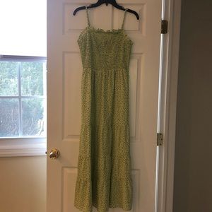 Green mini heart printed dress